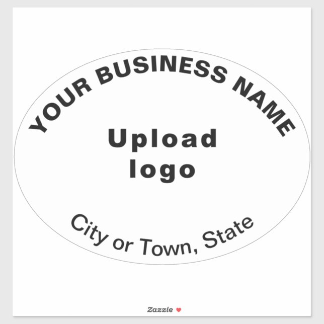 Business Location on White Large Oval Shape Vinyl (Sheet)