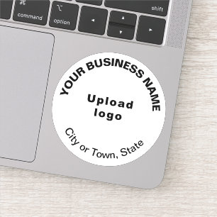 Business Location on White Round Vinyl Sticker