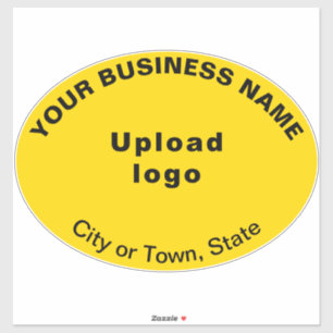 Business Location on Yellow Large Oval Shape Vinyl