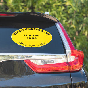 Business Location on Yellow Large Oval Shape Vinyl