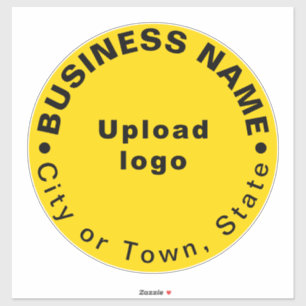 Business Location on Yellow Large Round Vinyl