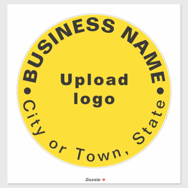 Business Location on Yellow Large Round Vinyl (Sheet)