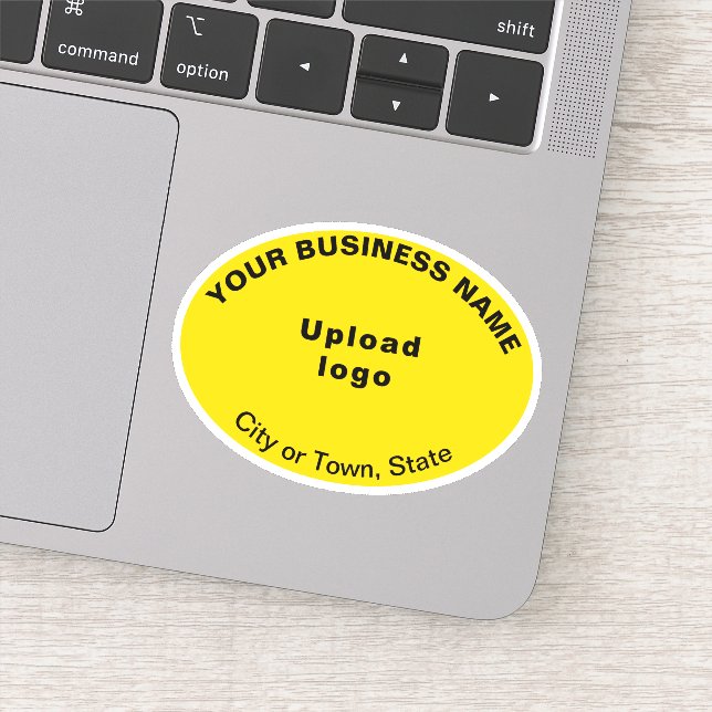 Business Location on Yellow Oval Shape Vinyl (Detail)