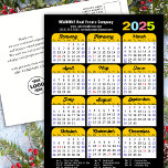 Business Logo 2025 Calendar Black Gold Minimalist Holiday Postcard<br><div class="desc">Business Logo 2025 Calendar Modern Black Gold Minimalist Colourful New Year Holiday Card. All the texts are pre-arranged for you to personalise easily and quickly with your own details. Wish you all a Happy Holidays and an Amazing New Year! For many other card designs, please visit (Holiday Cards) https://www.zazzle.com/collections/119095696689680604 (Holiday...</div>