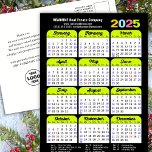 Business Logo 2025 Calendar Black Green Minimalist Holiday Postcard<br><div class="desc">Business Logo 2025 Calendar Modern Black Green Minimalist Colourful New Year Holiday Card. All the texts are pre-arranged for you to personalise easily and quickly with your own details. Wish you all a Happy Holidays and an Amazing New Year! For many other card designs, please visit (Holiday Cards) https://www.zazzle.com/collections/119095696689680604 (Holiday...</div>