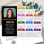 Business Logo 2025 Calendar Modern Black Colourful Holiday Postcard<br><div class="desc">2025 Corporate Calendar with US Holidays Modern Black Colourful New Year Holiday Postcard. All the texts are pre-arranged for you to personalise easily and quickly with your own details. Wish you all a Happy Holidays and an Amazing New Year! For many other card designs, please visit : (Holiday Cards) https://www.zazzle.com/collections/119095696689680604...</div>