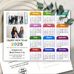 Business Logo 2025 Calendar Modern Black Colourful Holiday Postcard<br><div class="desc">2025 Calendar with US Holidays Business 2 Photo Modern Black Colourful New Year Holiday Postcard. All the texts are pre-arranged for you to personalise easily and quickly with your own details. Wish you all a Happy Holidays and an Amazing New Year! For many other card designs, please visit : (Holiday...</div>