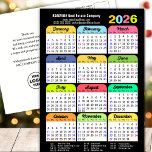 Business Logo 2025 Calendar Modern Black Colourful Holiday Postcard<br><div class="desc">2025 Calendar with US Holidays Business Logo Modern Black Colourful New Year Holiday Postcard. All the texts are pre-arranged for you to personalise easily and quickly with your own details. Wish you all a Happy Holidays and an Amazing New Year! For many other card designs, please visit : (Holiday Cards)...</div>