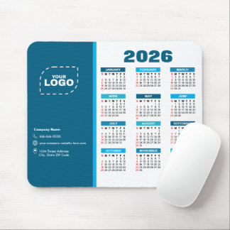 Business Logo 2026 Calendar Template Mousepad