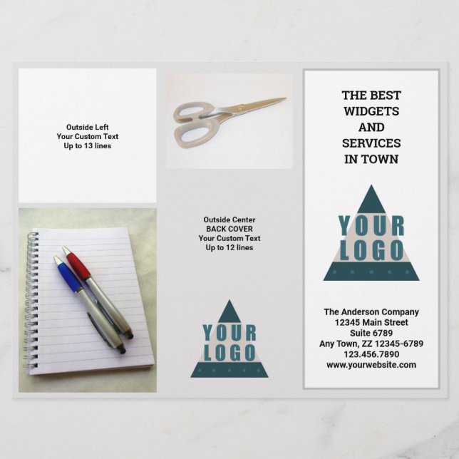 Business Logo 5 Photo Promo Tri Fold Brochure (Front)