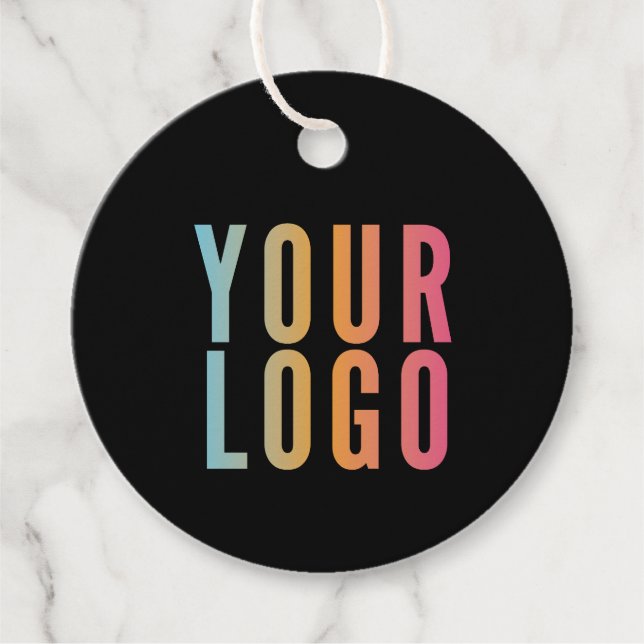 Business Logo Address Black Tag (Front)