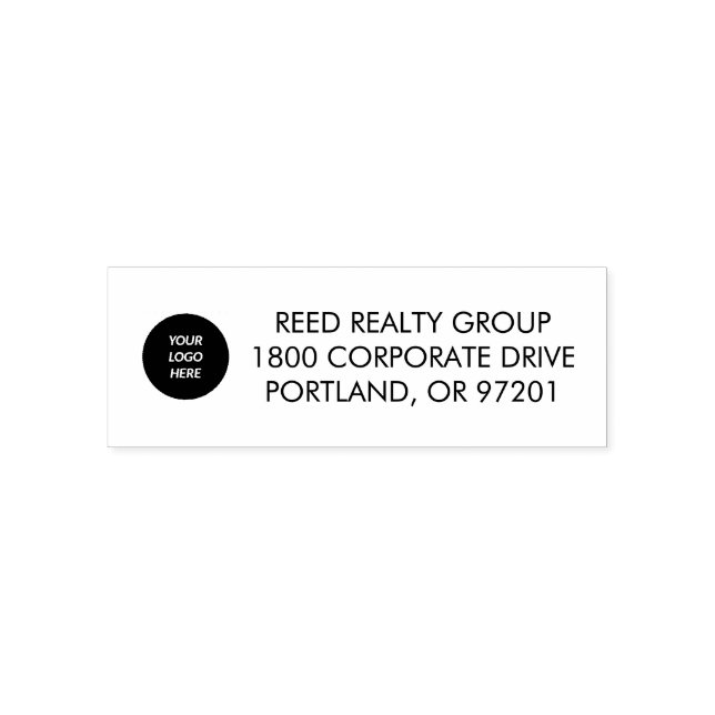 Business Logo Address Self Inking Stamp (Design)