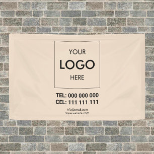 Business Logo Advertising Beige Banner