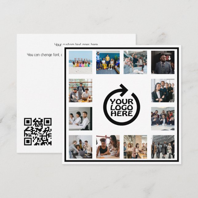 Business Logo and 12 Phot QR Code Personalised  (Front/Back)