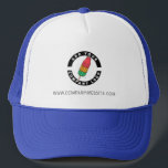 Business Logo and Company Website Employee Trucker Hat<br><div class="desc">Add your brand logo and custom text to this trucker hat that's perfect for creating brand awareness or as an advertising medium. Available in other colours and sizes. No minimum order quantity and no setup fee.</div>