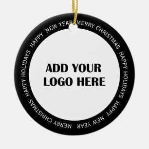 Business Logo and Information Customer  Ceramic Ornament