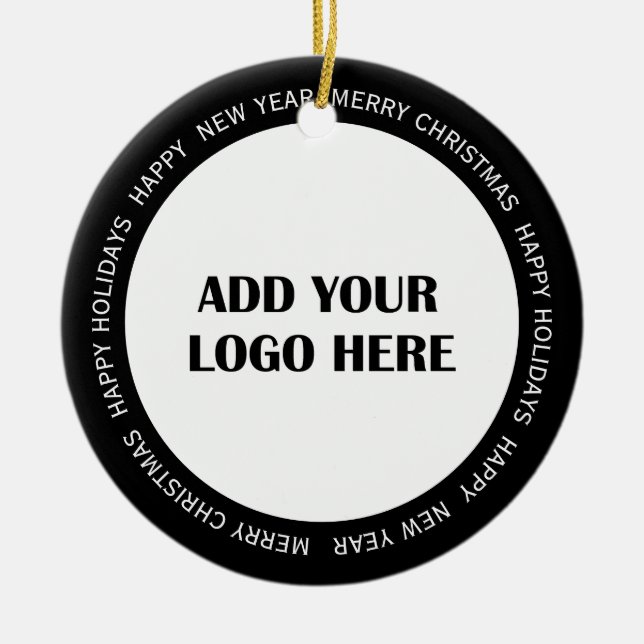 Business Logo and Information Customer  Ceramic Ornament (Front)