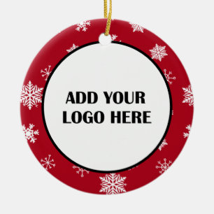 Business Logo and Information Customer Ceramic Ornament
