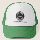 Business Logo and Name Custom Employees Trucker Hat<br><div class="desc">Add your company logo and brand identity to this trucker hat as well as your website address or slogan by clicking the "Personalise" button above. These brand-able trucker hats can advertise your business as employees wear them and double as a corporate swag. Available in other colours and sizes. No minimum...</div>