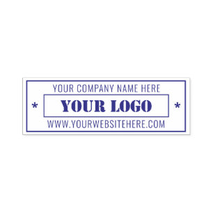 Business Logo and Name Professional Rectangle Self-inking Stamp