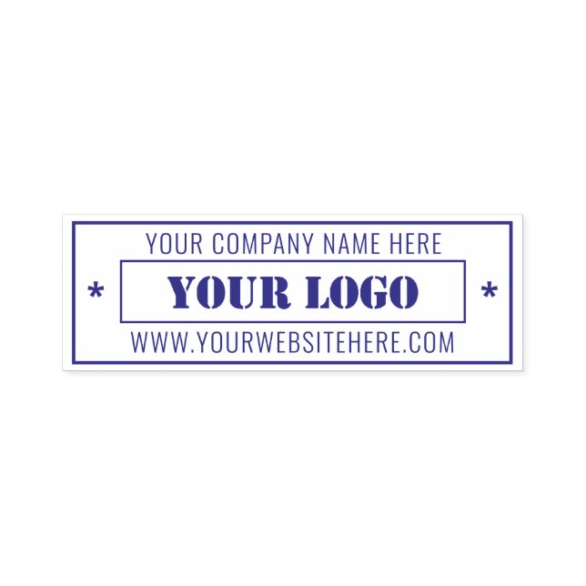 Business Logo and Name Professional Rectangle Self-inking Stamp (Design)