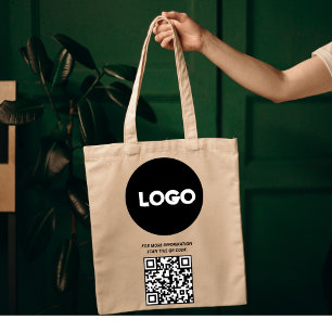 Business Logo and  QR Code   Company Professional Tote Bag