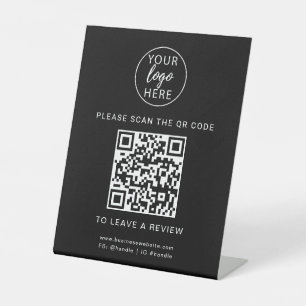 Business logo and QR Code Custom Pedestal Sign