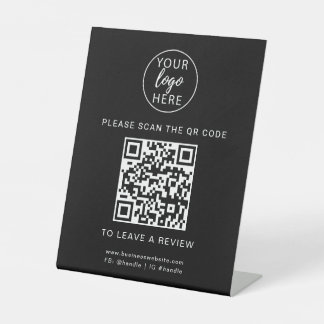 Business logo and QR Code Custom Pedestal Sign