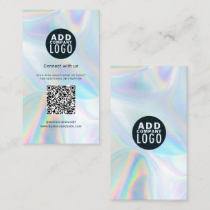 Business Logo and QR Code DIY Coworker Holographic Business Card