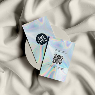 Business Logo and QR Code DIY Holographic Card