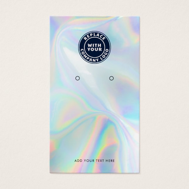 Business Logo and QR Code Earring Display Card (Front)