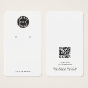 Business Logo and QR Code Earring Display Card