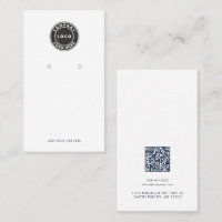 Business Logo and QR Code Earrings Display Card