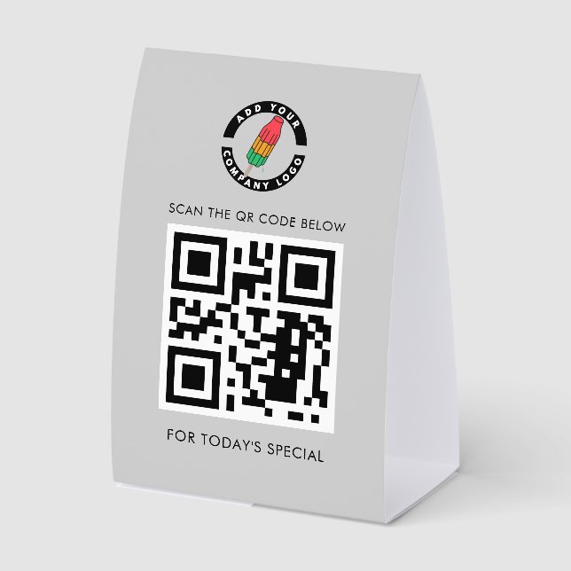 Business Logo and QR Code Special Menu Custom (Front)