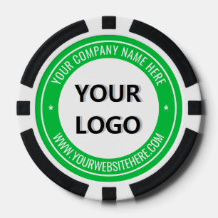 Business Logo and Text Branded Poker Chips Example
