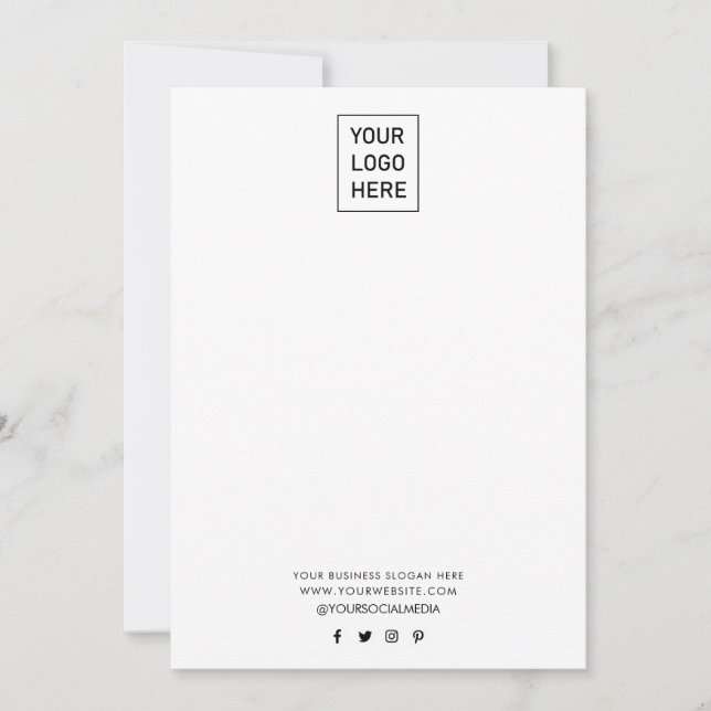 Business Logo and Text Company Elegant Minimalist Card (Front)