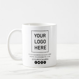 Business Logo and Text Company Elegant Minimalist  Coffee Mug