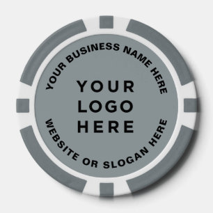 Business Logo and Text Simple Professional Poker Chips