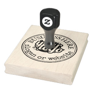 Business Logo and Text typewriter Rubber Stamp