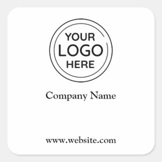 Business Logo and Web Address Square Sticker