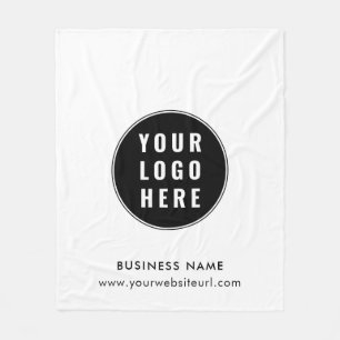 Business Logo and Website Company Promotional Fleece Blanket
