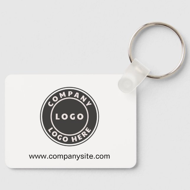 Business Logo and Website Custom Company Key Ring (Front)