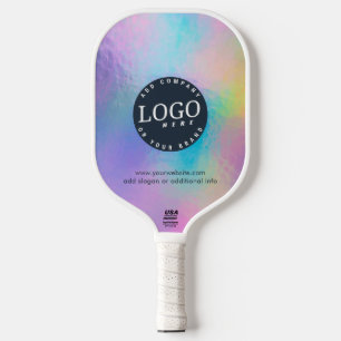 Business Logo and Website Modern Holographic Pickleball Paddle