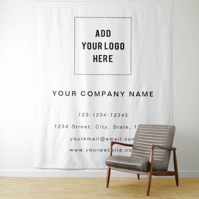 Business Logo Backdrop, Tradeshow Backdrop Tapestry (In Situ)