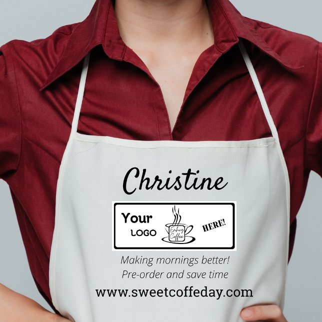 Business Logo Barista  Adult Apron (Creator Uploaded)
