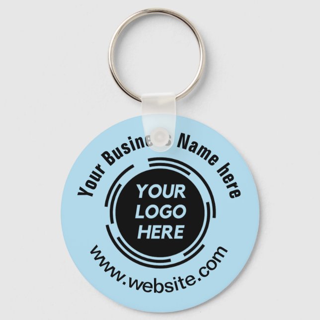 Business Logo Basic Employee Staff Keychain (Front)