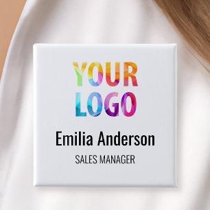 Business Logo Basic Employee Staff Name Badge