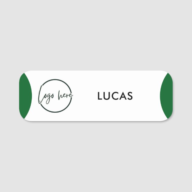 Business Logo Basic Employee Staff Name Na Tag (Front)