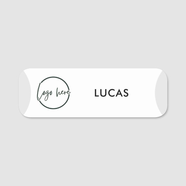 Business Logo Basic Employee Staff Name Na Tag (Front)