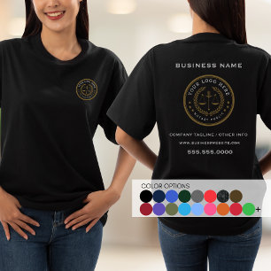 Business Logo Black Add Text Staff Company  T-Shirt